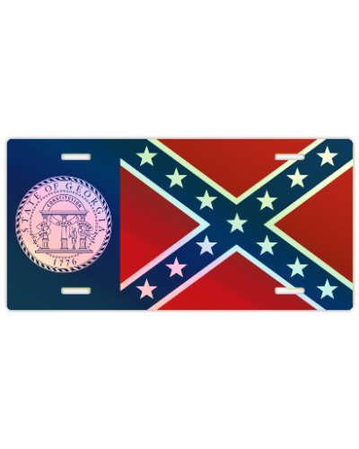 old Georgia 1956-2001 State Flag holographic car tag